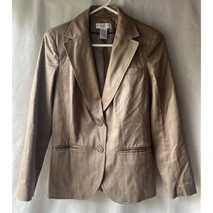 Worthington Tan Butto Up Blazer‎ Stretch Suit Jacket Size 4